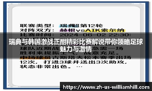 瑞典与韩国激战正酣精彩比赛解说带你领略足球魅力与激情